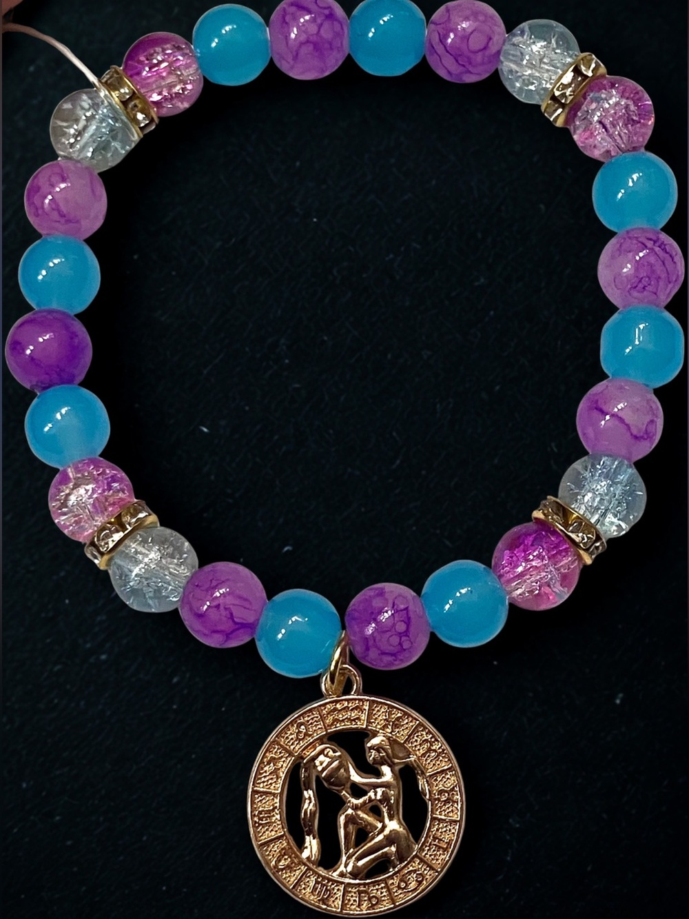 AQUARIUS ♒️ RUBY REYNA’s limited edition zodiac glass beaded bracelet handmade